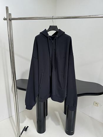 Balenciaga Loop Sports Icon Zip Hoodie Black