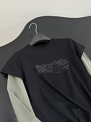 Balenciaga Washed Crayon Political Double Sleeve T-Shirt In Washed Black Interlock Strech Jersey - 2