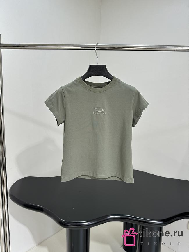 Balenciaga Loop Sports Icon Fitted T-shirt in Grey  - 1