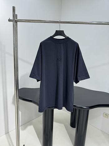 Balenciaga Loop Sports Icon Oversized T-Shirt In Faded Navy Dry Jersey