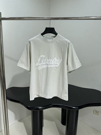 Balenciaga Luxury Script Oversized T-Shirt In Off White And White Dry Jersey