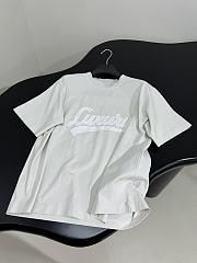 Balenciaga Luxury Script Oversized T-Shirt In Off White And White Dry Jersey - 4