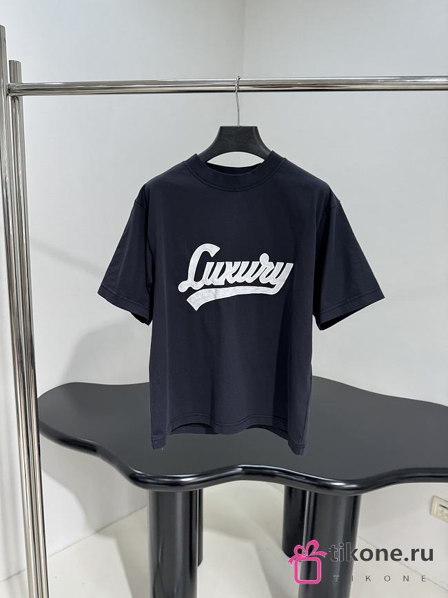 Balenciaga Luxury Script Oversized T-Shirt In Black And White Dry Jersey - 1