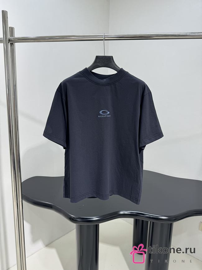 Balenciaga Loop Sports Icon Oversized T-Shirt In Faded Black Dry Jersey - 1