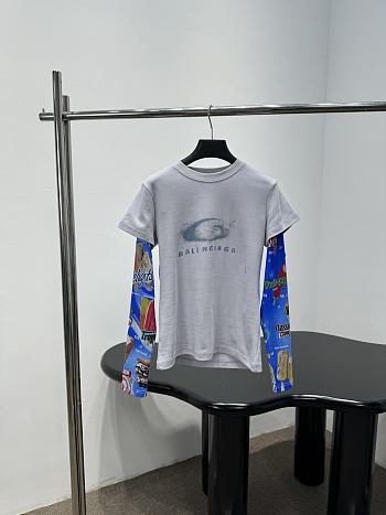 Balenciaga Loop Sports Icon Double Sleeve T-Shirt in Black