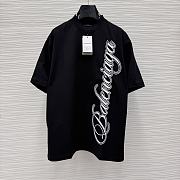Balenciaga Cursive T-shirt Medium Fit in Black/White  - 1
