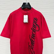 Balenciaga Cursive T-shirt Medium Fit in Red/Black - 6