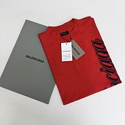 Balenciaga Cursive T-shirt Medium Fit in Red/Black - 2