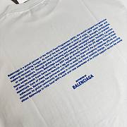 Balenciaga White Cotton WFP Oversized Logo T-Shirt Light Gray/Blue - 5