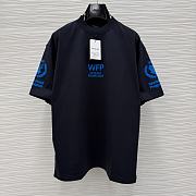 Balenciaga White Cotton WFP Oversized Logo T-Shirt Black/Blue - 1