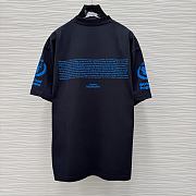 Balenciaga White Cotton WFP Oversized Logo T-Shirt Black/Blue - 6
