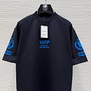 Balenciaga White Cotton WFP Oversized Logo T-Shirt Black/Blue - 3