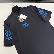 Balenciaga White Cotton WFP Oversized Logo T-Shirt Black/Blue - 2
