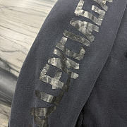 Balenciaga Transparent Tape Ripped Pocket Hoodie In Faded Black And White Dy Fleece - 3