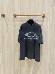Balenciaga Washed Crayon Loop T-Shirt In Washed Black And White Dry Fleece - 1