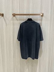 Balenciaga Washed Crayon Loop T-Shirt In Washed Black And White Dry Fleece - 4