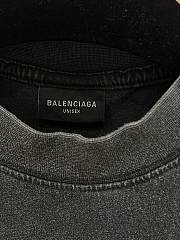 Balenciaga Washed Crayon Loop T-Shirt In Washed Black And White Dry Fleece - 2