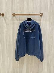 Balenciaga Top Rating Oversized Hoodie Fitted Top In Washed Navy Interlock Stretch Jersey - 5