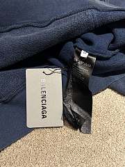 Balenciaga Top Rating Oversized Hoodie Fitted Top In Washed Navy Interlock Stretch Jersey - 4