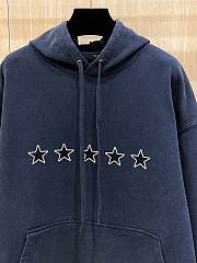 Balenciaga Top Rating Oversized Hoodie Fitted Top In Washed Navy Interlock Stretch Jersey - 2