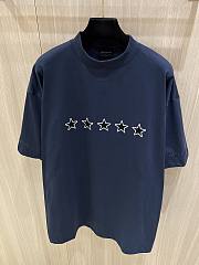 Balenciaga Top Rating  T-Shirt Fitted Top In Washed Navy Interlock Stretch Jersey - 6