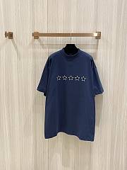 Balenciaga Top Rating  T-Shirt Fitted Top In Washed Navy Interlock Stretch Jersey - 5