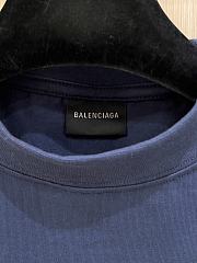 Balenciaga Top Rating  T-Shirt Fitted Top In Washed Navy Interlock Stretch Jersey - 2