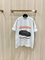 Balenciaga x Automobili Lamborghini Boxy-Fit Cotton-Jersey T-Shirt Beige - 1