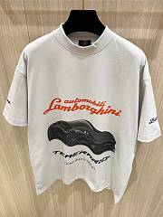 Balenciaga x Automobili Lamborghini Boxy-Fit Cotton-Jersey T-Shirt Beige - 4