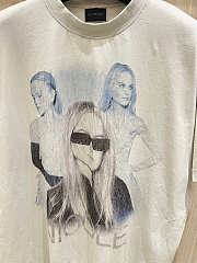 Balenciaga  Nicole Cotton Jersey Boxy T-shirt in White  - 2