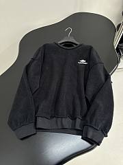 Balenciaga Logo Embroidered Crewneck Sweatshirt in Black - 5