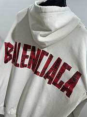 Balenciaga Security Tape Logo Large Zip-Up Hoodie in Beige - 5