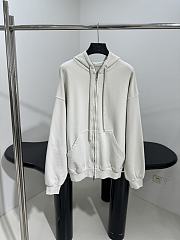 Balenciaga Security Tape Logo Large Zip-Up Hoodie in Beige - 4