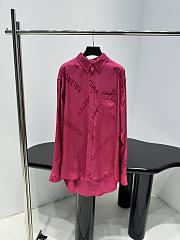 Balenciaga Logomania Allover Jacquard Shirt Hot Pink - 1