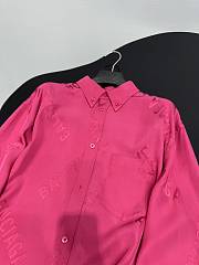 Balenciaga Logomania Allover Jacquard Shirt Hot Pink - 6