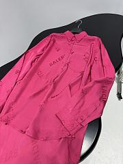 Balenciaga Logomania Allover Jacquard Shirt Hot Pink - 4