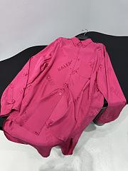 Balenciaga Logomania Allover Jacquard Shirt Hot Pink - 3