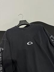 Balenciaga Transparent Tape Shifted Oversized Long Sleeve T-shirt in Faded Black  - 4