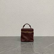 Celine Small Triomphe Frame In Supple Calfskin Burgundy - 12.5x12.5x12.5cm - 1