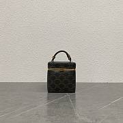 Celine Small Triomphe Frame In Triomphe Canvas And Natural Calfskin - 12.5x12.5x12.5cm - 1