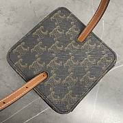 Celine Small Triomphe Frame In Triomphe Canvas And Natural Calfskin - 12.5x12.5x12.5cm - 6