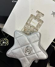 Chanel Star Coin Purse Metallic Lambskin & Silver Tone Metal Silver - 3