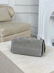 Chanel 25 Mini Handbag Suede Calfskin & Gold Tone Metal Gray - 22x20x12.5cm - 6