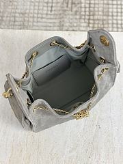 Chanel 25 Mini Handbag Suede Calfskin & Gold Tone Metal Gray - 22x20x12.5cm - 3