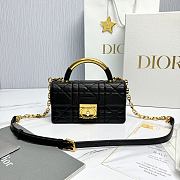 Mini Dior Ange Bag Black Macrocannage Lambskin - 20x12x5cm - 1