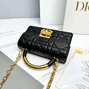 Mini Dior Ange Bag Black Macrocannage Lambskin - 20x12x5cm - 2