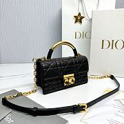 Mini Dior Ange Bag Black Macrocannage Lambskin - 20x12x5cm - 4
