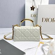 Mini Dior Ange Bag White Macrocannage Lambskin - 20x12x5cm - 5