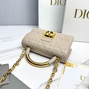 Mini Dior Ange Bag Beige Macrocannage Lambskin - 20x12x5cm - 3
