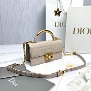 Mini Dior Ange Bag Beige Macrocannage Lambskin - 20x12x5cm - 6